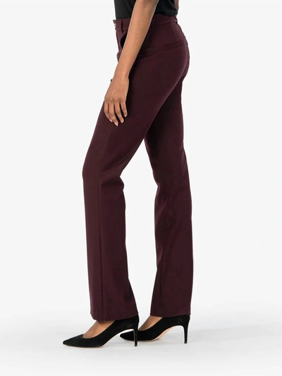 Shop Kut From The Kloth Ana High Rise Flare Trouser In Raisin In Red