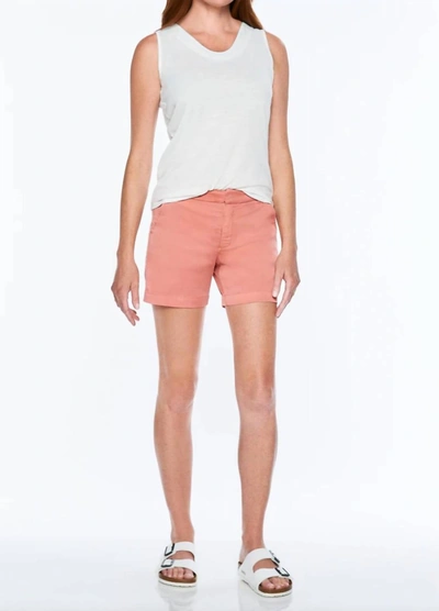 Ecru Mitchell Roll Cuff Chino In Salmon In Multi