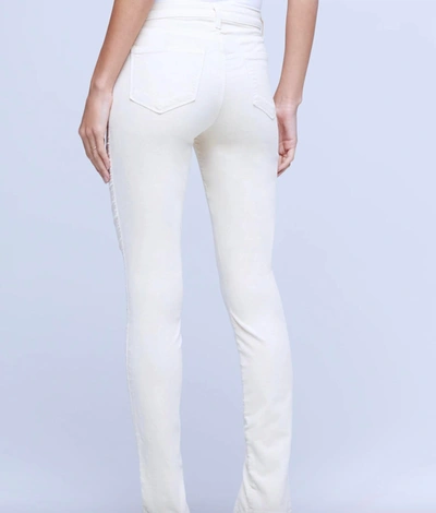 Shop L Agence Jyothi Velvet Jean In Champagne In White