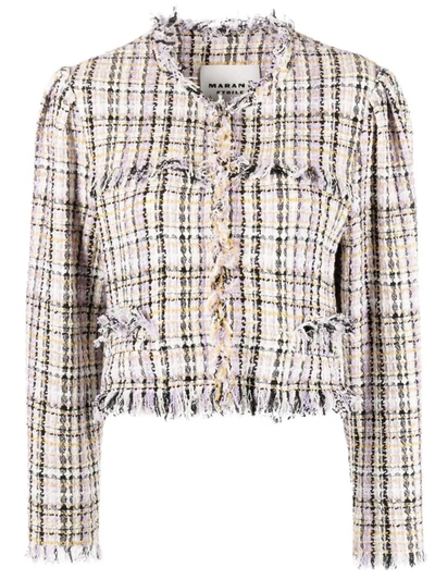 Shop Isabel Marant Nameo Jacket In Lilac And Yellow In Multi