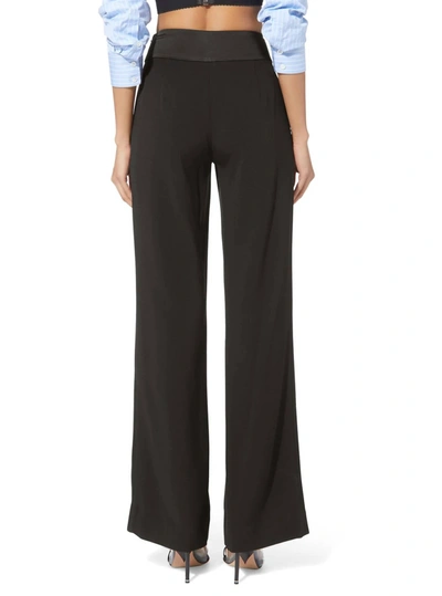 Jonathan Simkhai Ariah Crepe Satin Combo Front Slit Pant In Black