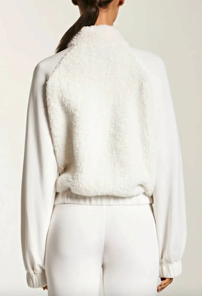 Shop Lanston Alpine Combo Zip Front Jacket In Cream In White