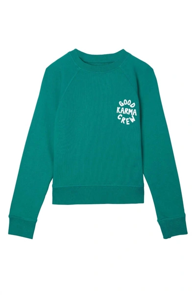 Shop Spiritual Gangster Girl's Karma Bridget Raglan Sweatshirt In Verde In Green