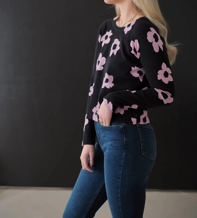 Shop Sanctuary All Day Long Sweater In Pink Flower In Multi