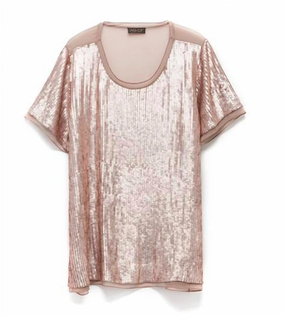 As By Df Geneva Matte Sequin Tee In Moody Blush In Multi