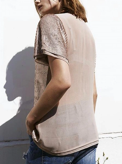 As By Df Geneva Matte Sequin Tee In Moody Blush In Multi