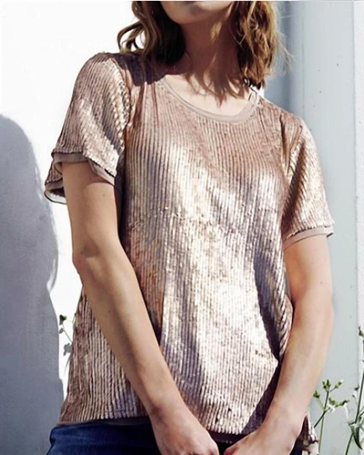 As By Df Geneva Matte Sequin Tee In Moody Blush In Multi