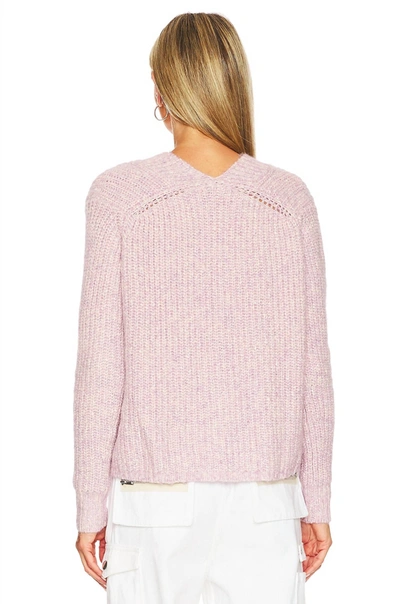 Shop Autumn Cashmere Tweedy Shaker V-neck Sweater In Thistle In Purple
