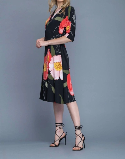 Eva Varro Dolman Wrap Dress In Aurelia In Multi