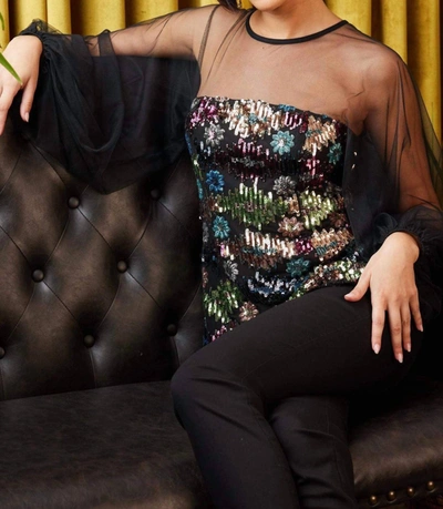 Eva Franco Candace Top In Tribal Shine In Multi