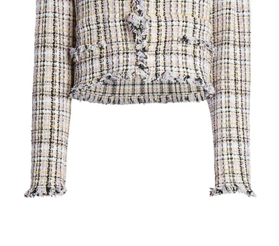 Shop Isabel Marant Nameo Light Cowens Jacket In Lilac/yellow In Multi