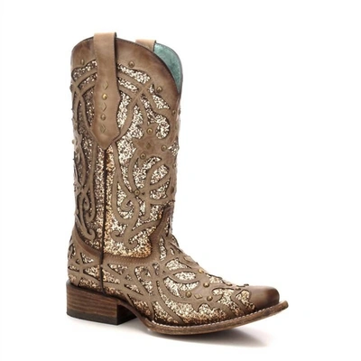 Shop Corral Glittered Inlay And Studs Boot In Orix In Multi