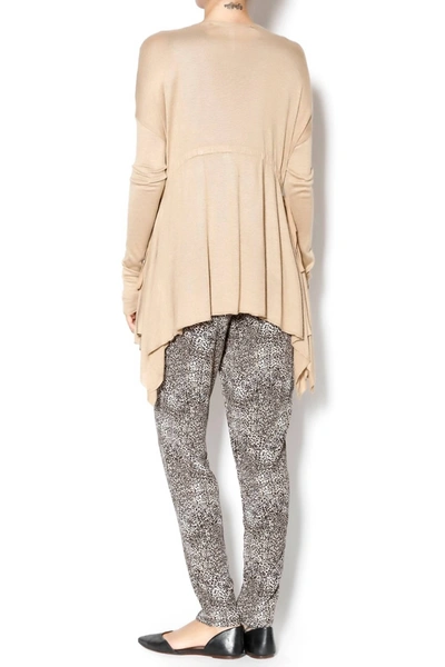 Kensie Drawstring Tie Cardi In Heather Toffee In Multi