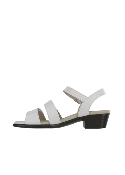 Sas Savanna Sandal - Double Wide In White Lizard In Multi