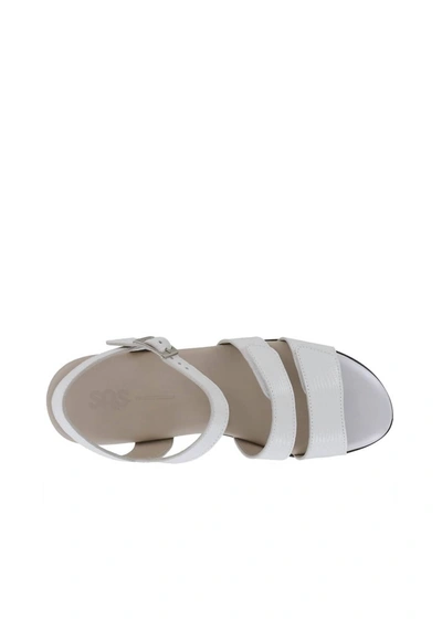 Sas Savanna Sandal - Double Wide In White Lizard In Multi