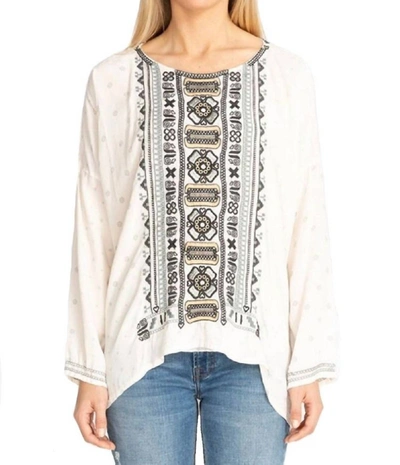 Johnny Was Alka Silk Blouse In Cream In White