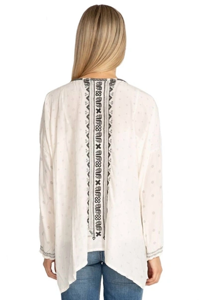 Johnny Was Alka Silk Blouse In Cream In White