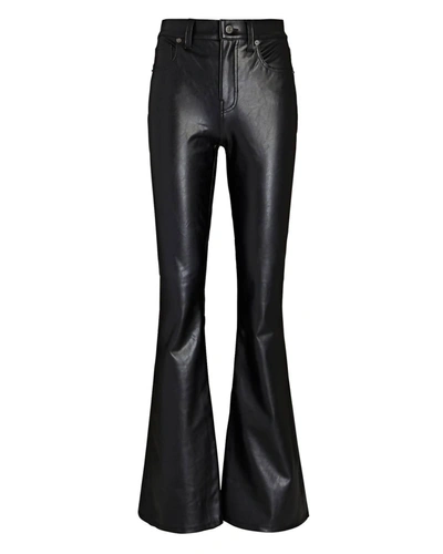 Shop Veronica Beard Beverly High Rise Flare Vegan Leather Pants In Black