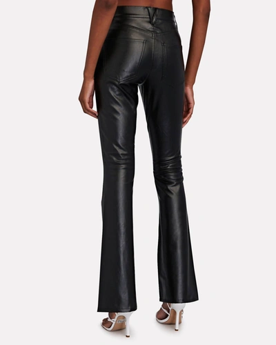 Shop Veronica Beard Beverly High Rise Flare Vegan Leather Pants In Black
