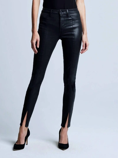 Shop L Agence Jyothi Coated Jean In Noir Coated In Multi
