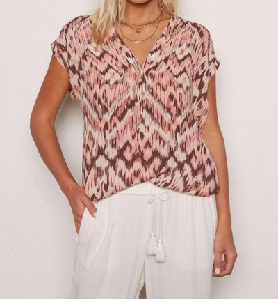 Shop Tart Collections Shana Crinkle Top In Abstract Ikat In Multi