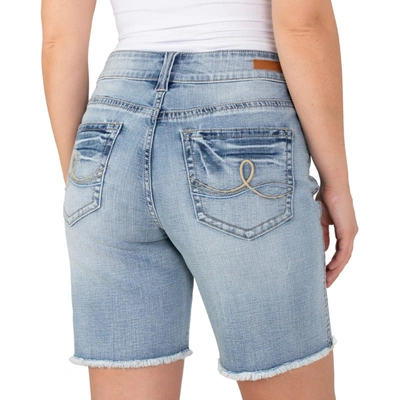 Shop Seven7 Womens High Rise Midi Denim Shorts In Multi