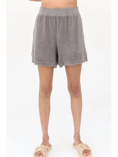 Stateside Sherpa Pull On Shorts In Walnut In Brown