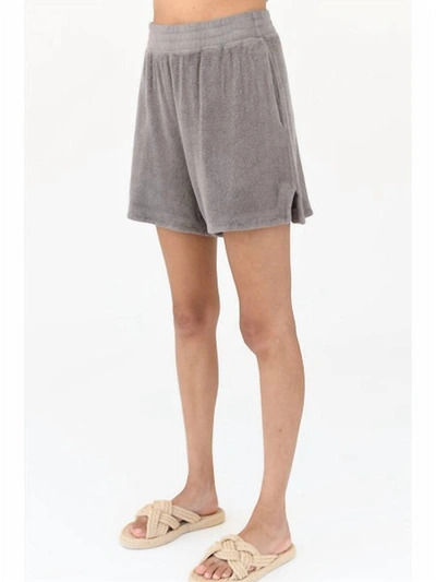 Stateside Sherpa Pull On Shorts In Walnut In Brown