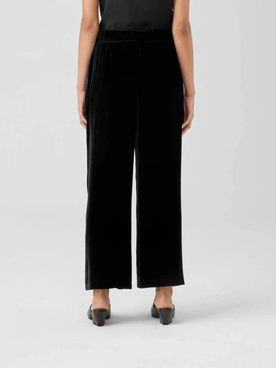 Shop Eileen Fisher Velvet Wide-leg Pant In Nocturne In Black