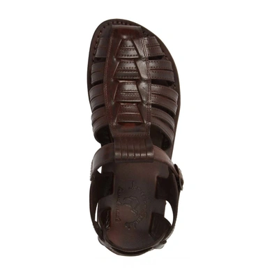 Shop Jerusalem Sandals Men's Barak Leather Closed Toe Sandal In Brown