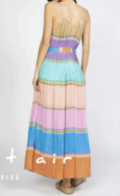 Current Air Color Blocking Pleated Cami Midi Dress In Multi