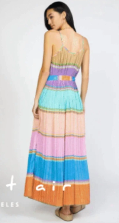 Current Air Color Blocking Pleated Cami Midi Dress In Multi