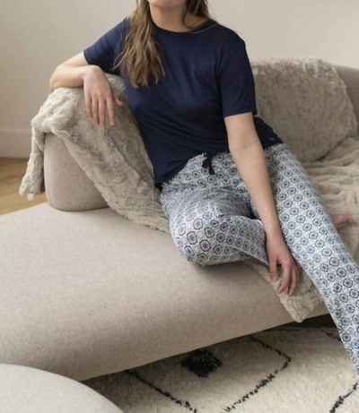 Shop Lattelove Pajama Pant Set In Blue