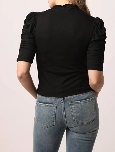 Shop Another Love Quinn 3/4 Ruched Sleeve Top In Black
