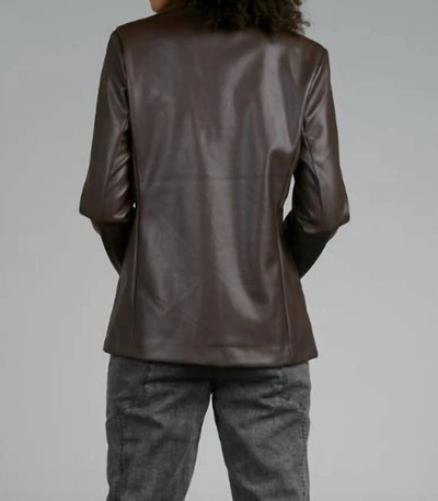Shop Elan Roben Leather Blazer In Mocha In Brown