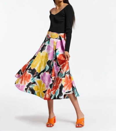 Shop Essentiel Antwerp Dominoes Floral Skirt In Black Multi