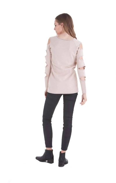 Love Token Gabby Ladder Sleeve Sweater In Beige