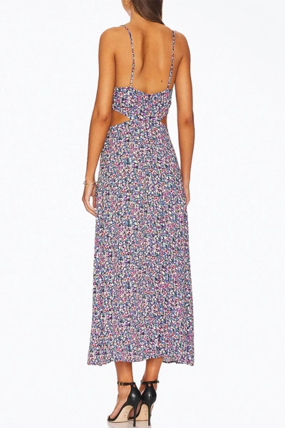 Shop Afrm Hanna Floral-print Cutout Crepe Midi Dress In Summer Multi Ditsy