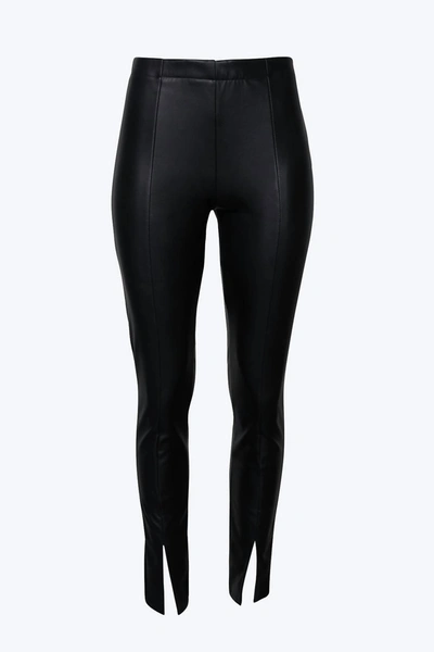 Shop Goldie London High-rise Vegan Leather Split-hem Pants In Black