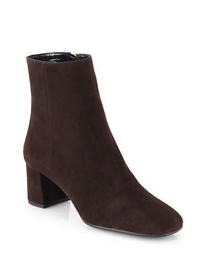 Shop Prada Suede Ankle Boots In Moro-brown