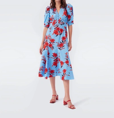 Shop Diane Von Furstenberg Melissa Dress In Argos Medium Sky Blue In Multi