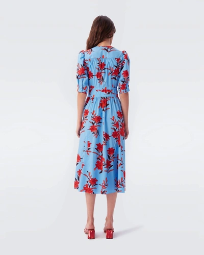 Shop Diane Von Furstenberg Melissa Dress In Argos Medium Sky Blue In Multi