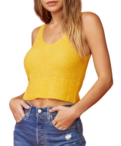 Shop Monrow Mohair V-neck Tank Top In Sunshine In Yellow