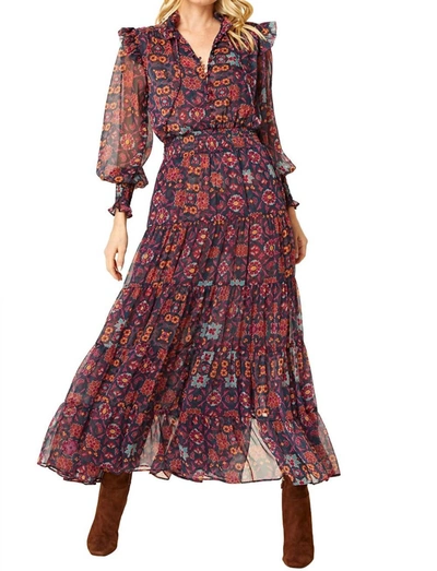 Shop Misa Anisah Dress In Talitha Tile In Multi
