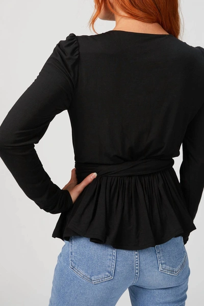 Shop Rebecca Taylor V-neck Modal Top In Black