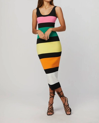 By Johnny Multi Stripe Dress In Black/multi Stripe In Multi
