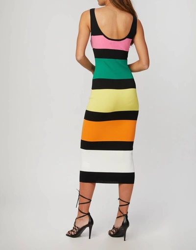 By Johnny Multi Stripe Dress In Black/multi Stripe In Multi