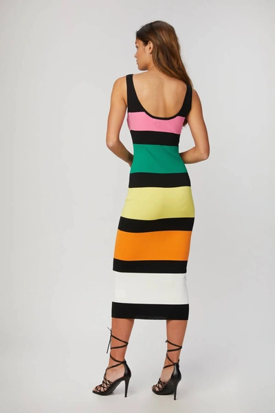By Johnny Multi Stripe Dress In Black/multi Stripe In Multi