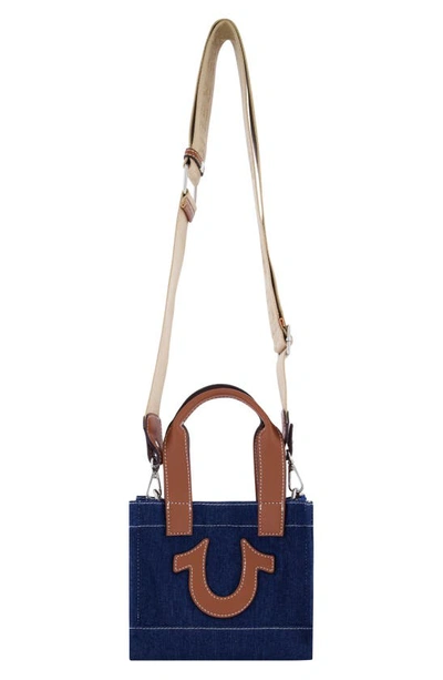 True Religion Brand Jeans Tr Mini Denim Tote Bag In Dark Denim