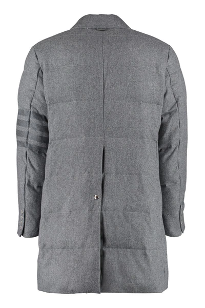 Shop Thom Browne Padded Wool-blend Coat In Grey